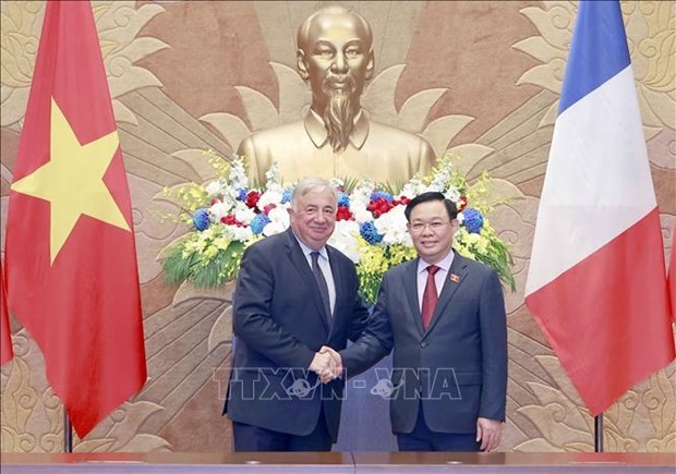 Presidente del Senado frances finaliza su visita a Vietnam hinh anh 1
