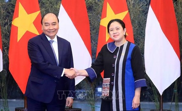 Presidente vietnamita se entrevista con dirigentes parlamentarios indonesios hinh anh 1