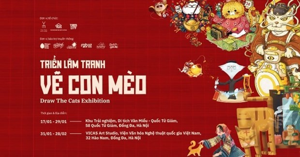 Exposicion de arte sobre Ano del Gato abre en Hanoi hinh anh 1