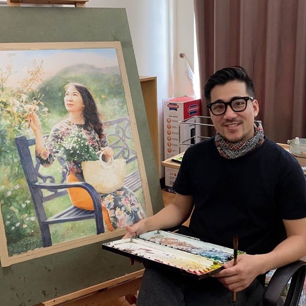 Primer pintor vietnamita galardonado en Estados Unidos hinh anh 1