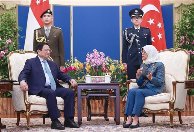 Presidenta singapurense destaca significado de visita del premier vietnamita hinh anh 2