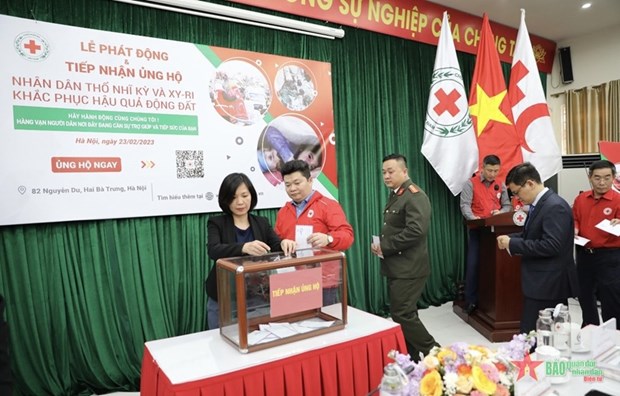 Cruz Roja de Vietnam recibe mas de 400 mil dolares en apoyo a Turquia y Siria hinh anh 1