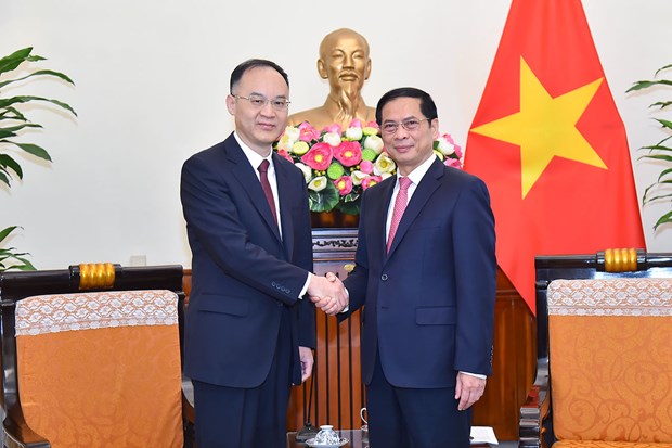 Dirigentes de la Cancilleria reciben al ministro asistente de Relaciones Exteriores de China hinh anh 1