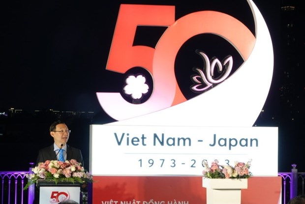 Ciudad Ho Chi Minh: cientos de miles de luces LED iluminan relaciones Vietnam-Japon hinh anh 1