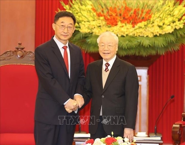 Maximo dirigente partidista de Vietnam recibe a funcionario chino hinh anh 1