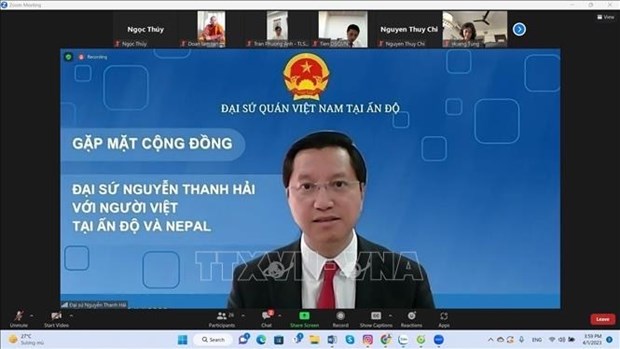 Celebran encuentro virtual con vietnamitas en India y Nepal hinh anh 1