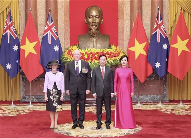 Efectuan en Hanoi acto de recibimiento oficial a gobernador general de Australia hinh anh 2