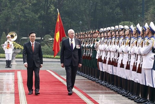 Efectuan en Hanoi acto de recibimiento oficial a gobernador general de Australia hinh anh 1