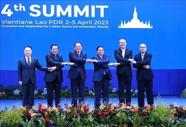 Emiten declaracion conjunta de la IV Cumbre de la Comision del Rio Mekong hinh anh 1