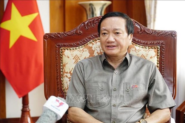 Visita del presidente vietnamita a Laos creara fuerte impulso para la cooperacion bilateral hinh anh 1
