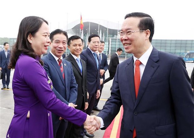 Presidente vietnamita realiza visita oficial a Laos hinh anh 2