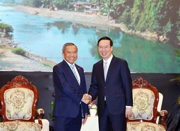 Continuan actividades del presidente vietnamita en Laos hinh anh 2