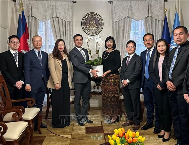 Embajador vietnamita ante la ONU felicita a Laos y Camboya por fiestas tradiciones hinh anh 2