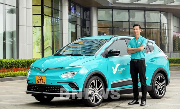 Inauguran primera marca de taxis puramente electricos en Vietnam hinh anh 1