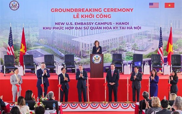 Inauguran construccion de nuevo campus de Embajada de EE.UU. en Hanoi hinh anh 1