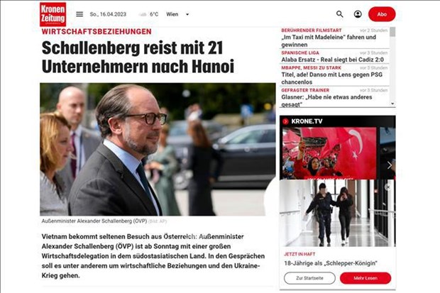 Medios austriacos informan sobre visita de ministro Schallenberg a Vietnam hinh anh 1