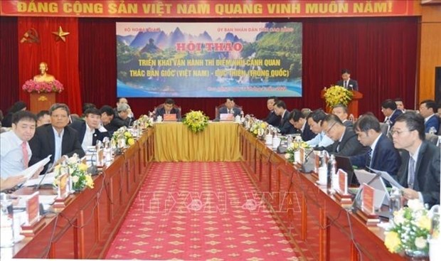 Seminario sobre operacion piloto del sitio de cascadas de Bac Gioc (Vietnam) - Detian (China) hinh anh 1