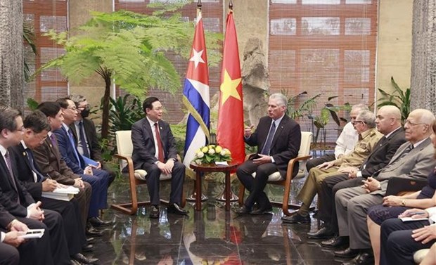 Titular del Legislativo vietnamita se entrevista con dirigentes cubanos hinh anh 1