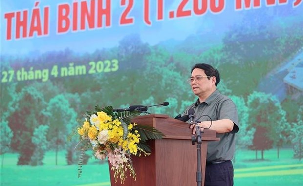 Premier vietnamita asiste a inauguracion de central termoelectrica Thai Binh 2 hinh anh 1