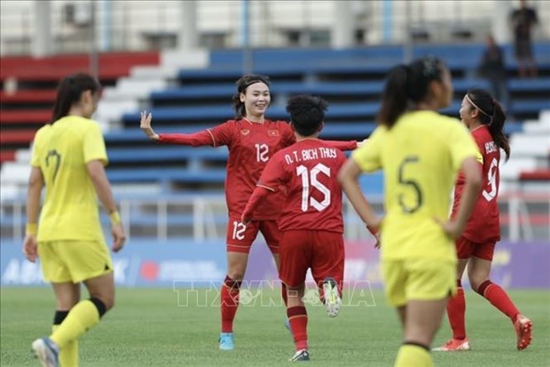 Futbol femenino de Vietnam obtiene primer logro alentador en SEA Games 32 hinh anh 1