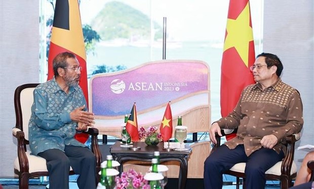 Premier vietnamita se reune con homologo de Timor Leste en Indonesia hinh anh 1