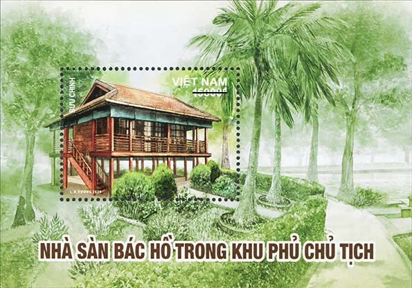 Lanza Vietnam coleccion de estampillas postales de casa sobre pilotes del Tio Ho hinh anh 1