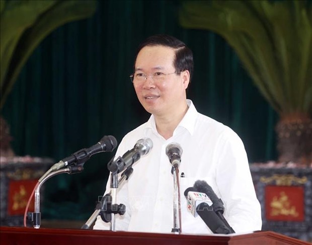Presidente de Vietnam visita modelo de renovacion rural en la provincia de Nam Dinh hinh anh 1