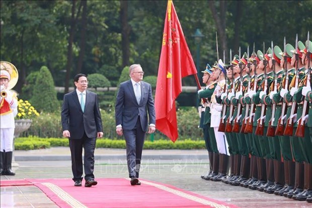 Primer ministro de Vietnam preside ceremonia de bienvenida su homologo australiano hinh anh 1