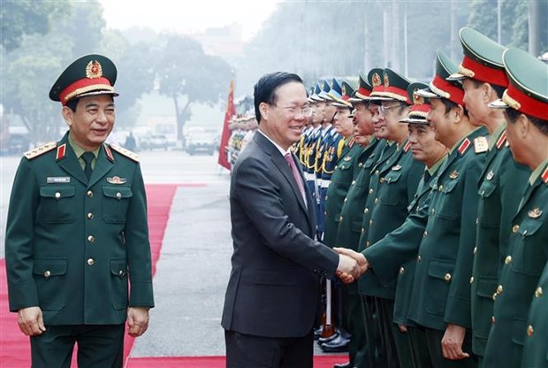 Presidente vietnamita asiste a Conferencia Militar y Politica Nacional 2023 hinh anh 2