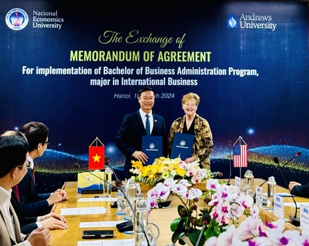 Universidades vietnamita y estadounidense sellan acuerdo de cooperacion hinh anh 1