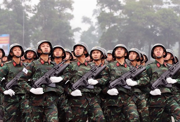 Ensayo del desfile militar para celebracion de aniversario de la victoria de Dien Bien Phu hinh anh 1