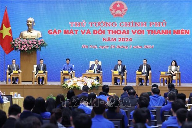 Primer ministro de Vietnam dialoga con jovenes hinh anh 1