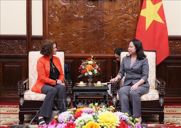 Presidenta interina de Vietnam recibe a directora nacional del BM hinh anh 1