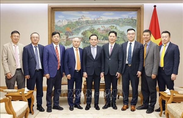 Viceprimer ministro de Vietnam recibe a delegacion empresarial de China hinh anh 1