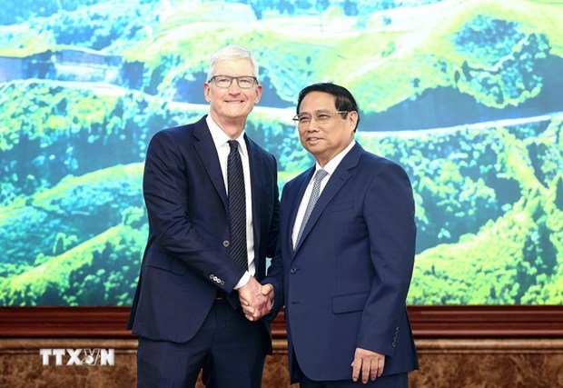 Pham Minh Chinh recibe al director ejecutivo de Apple Tim Cook hinh anh 1