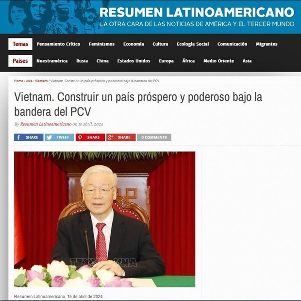 Prensa argentina publica articulo escrito por el Secretario General Nguyen Phu Trong hinh anh 1