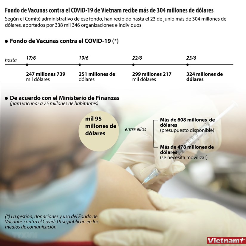 Fondo de Vacunas contra el COVID-19 de Vietnam recibe mas de 304 millones de dolares hinh anh 1