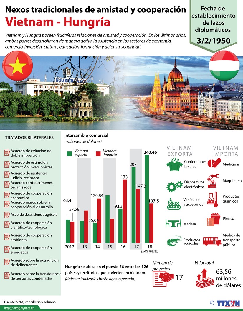 [Infografia] Relaciones tradicionales de amistad y cooperacion Vietnam-Hungria hinh anh 1