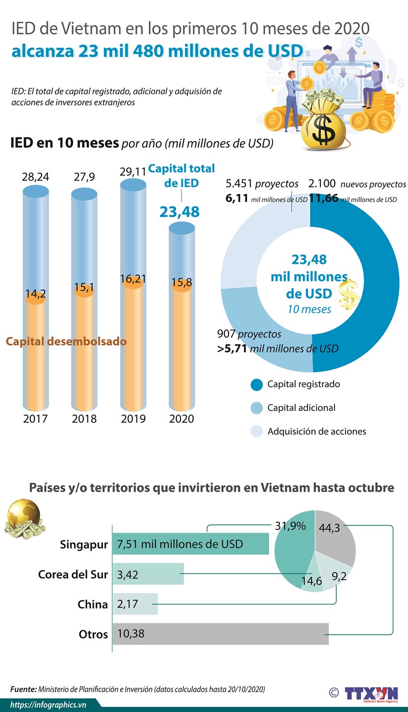 IED de Vietnam en los primeros 10 meses de 2020 hinh anh 1